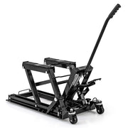 Sollevatore idraulico per motociclette con piattaforma regolabile in altezza a 3 livelli-Cric per motociclette portata 680kg Nero