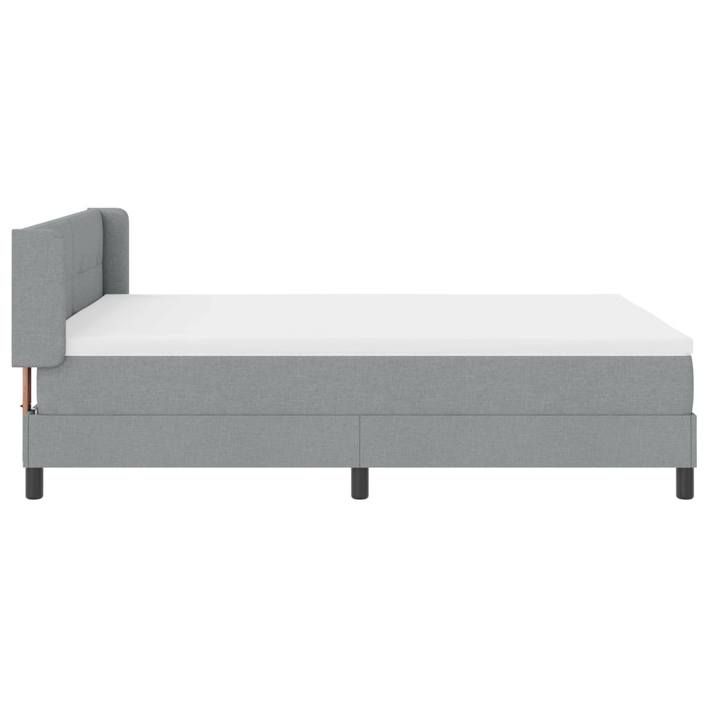 Letto a Box Spring  con Materasso Grigio Chiaro 140x190 cm Tessuto