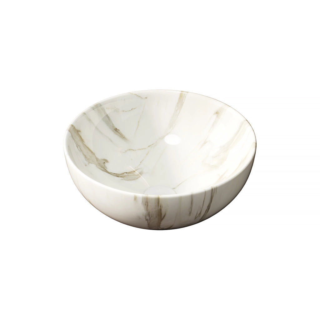 Lavabo 36 cm effetto pietra, bianco, senza mobile e senza rubinetto