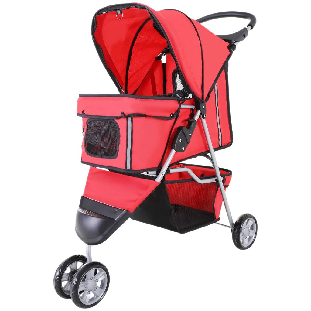 Passeggino per Cani Pieghevole ¨C Xylo ¨C fino a 10 kg con Cuscino Finestre a Rete Portabicchiere