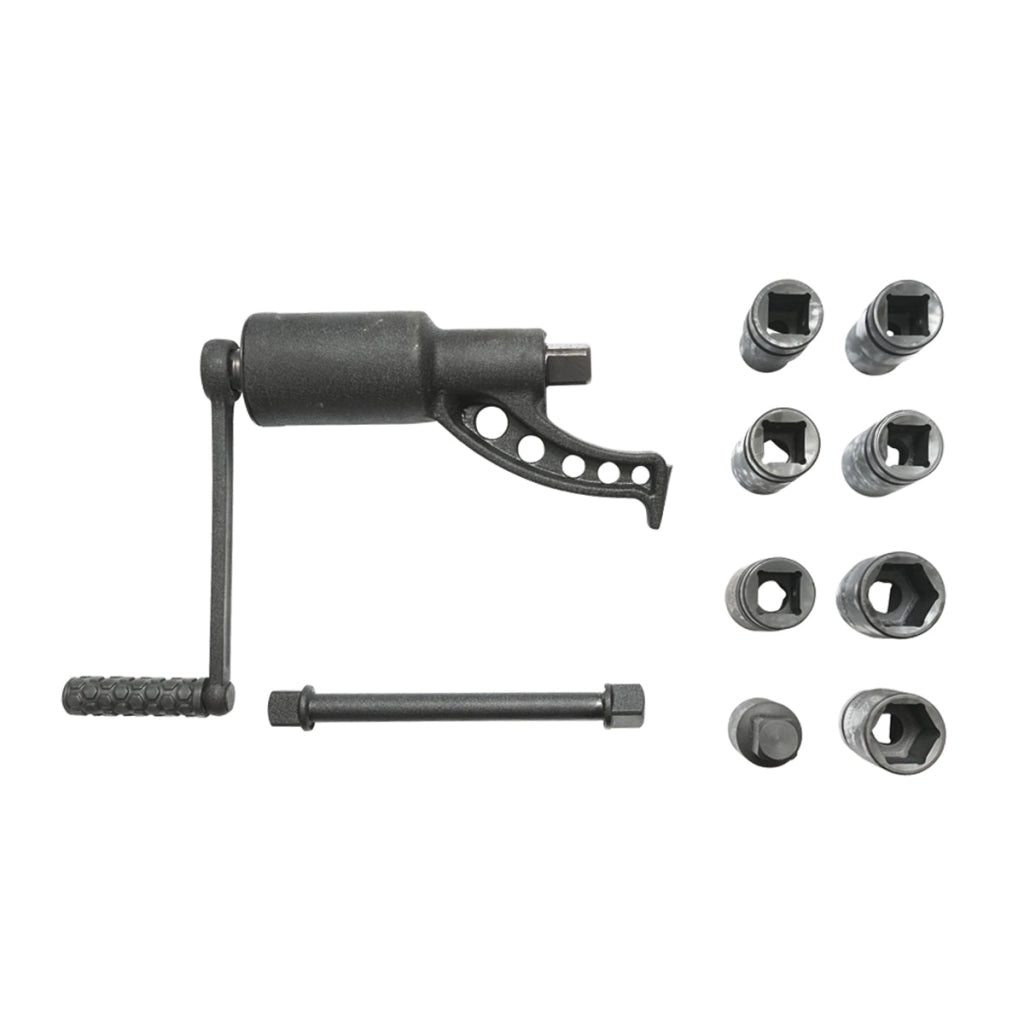 Chiave per smontare ruote di camion con riduttore a 2 velocità con bussole da 24, 27, 30, 32, 33, 36, 38 mm Breckner Germany