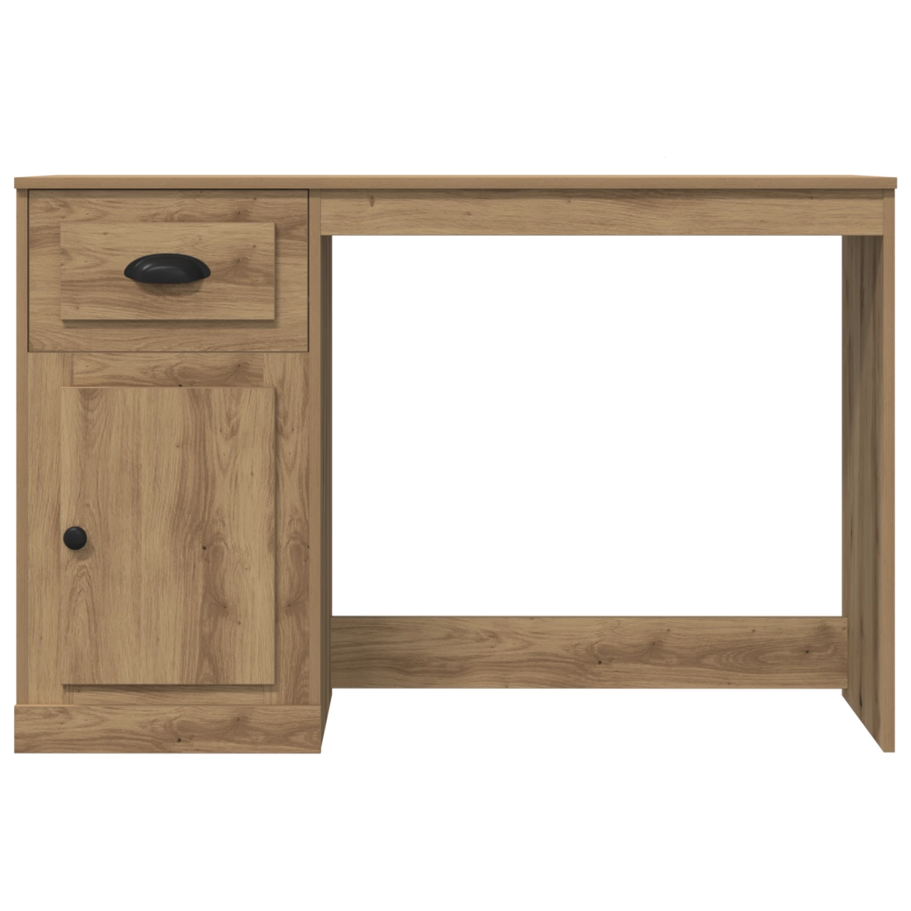 Scrivania  con spazio di archiviazione in rovere artigianale 50x115x75 cm in legno ingegnerizzato