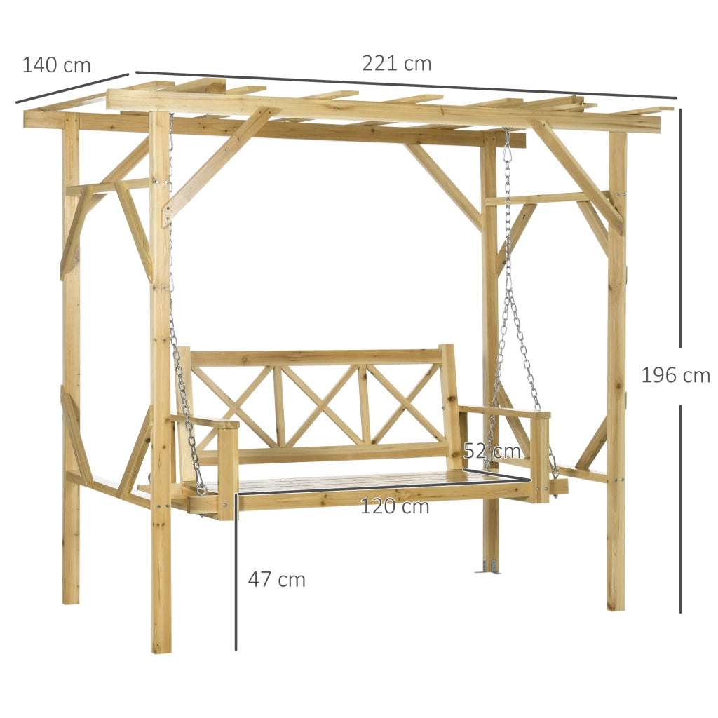 Panchina a dondolo con pergola ¨C zephmum ¨C 221x140x196 cm