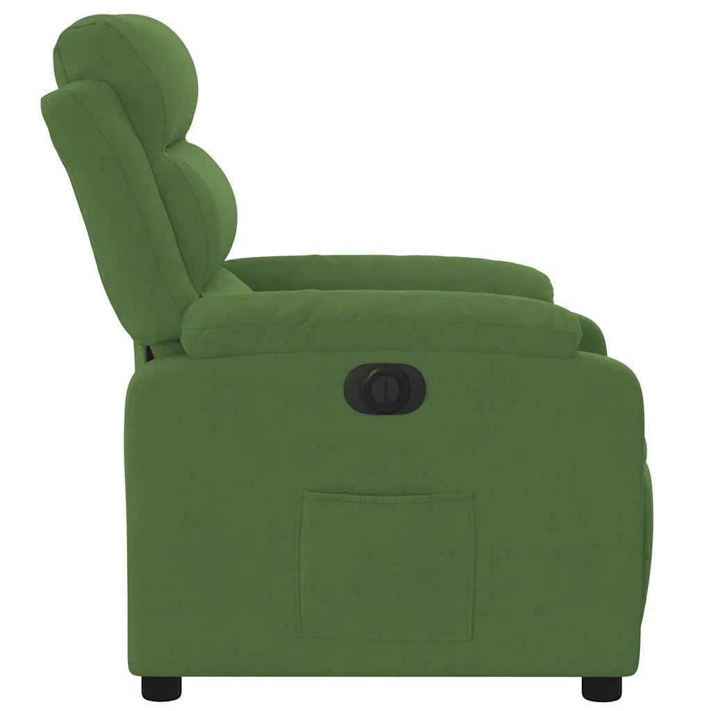 Poltrona Reclinabile Elettrica Verde Chiaro in Velluto 3205073