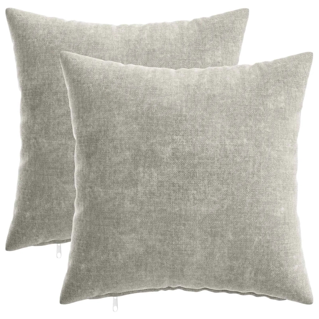 Federa 2 pcs HEERLEN Grigio Chiaro 40 x 40 cm Tessuto Chenille 908503