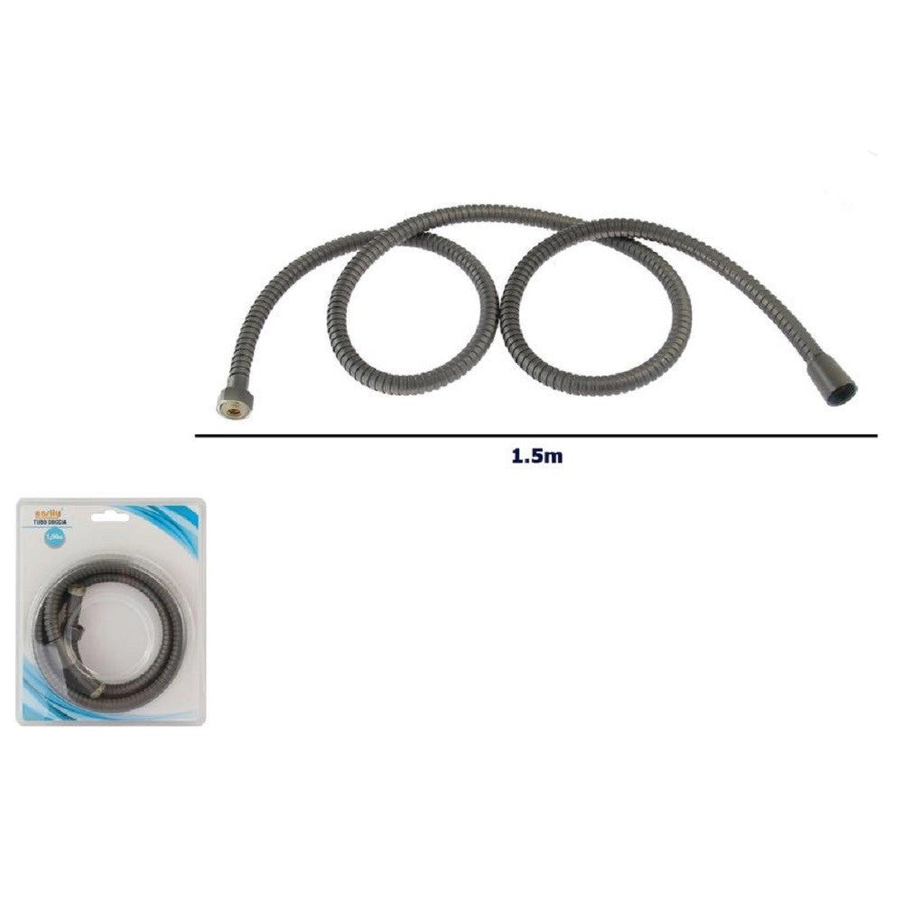 Trade Shop - Tubo Laccio Flessibile Doccia Doccetta Vasca Bagno 1.5mt Universale 87136 Grigio -