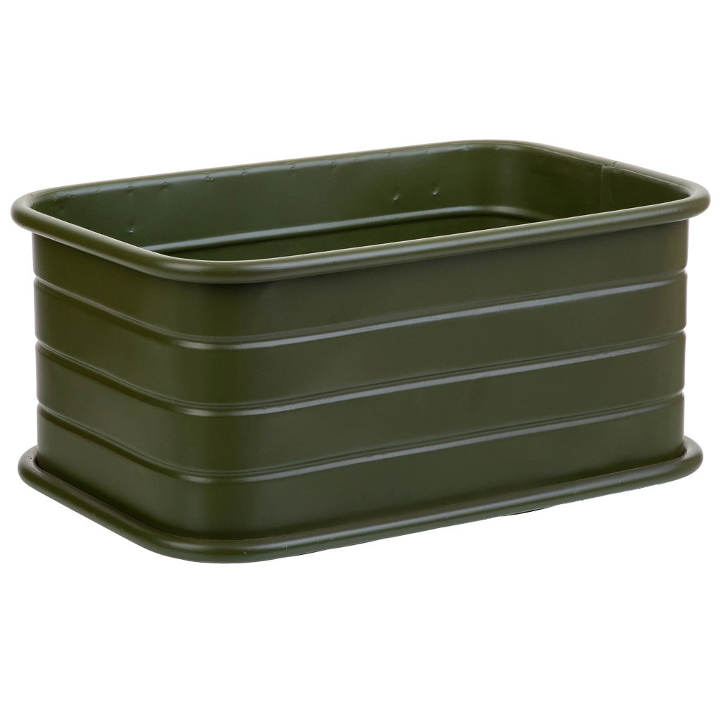 Cesto rettangolare in metallo stampato verde 32x21x14