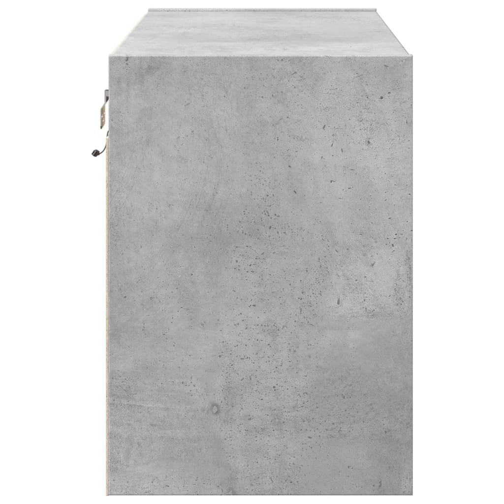 Mobile TV multimediale scaffale TV credenza mobile TV sala da pranzo soggiorno camera da letto montaggio a parete con luci LED 80 x 31 x 45 cm grigio 02_0027920