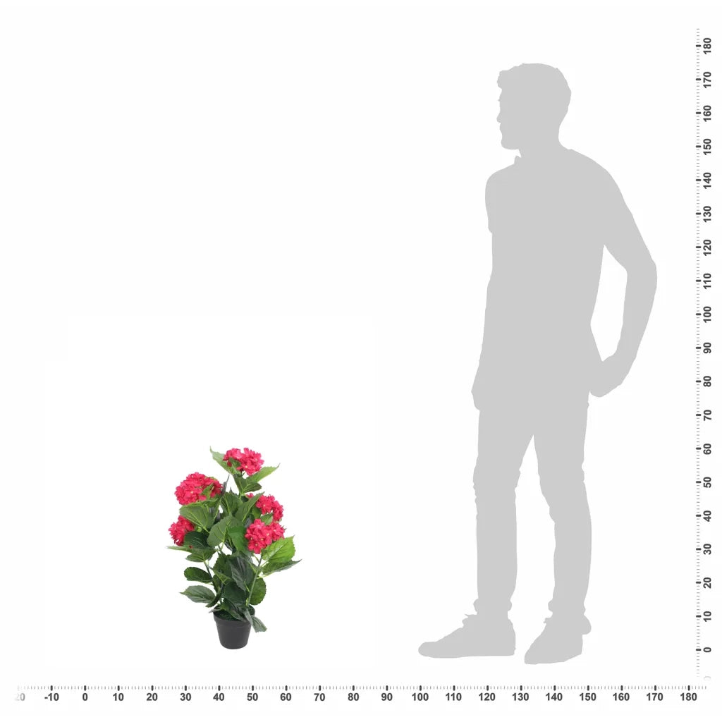 Ortensia Pianta Artificiale con Vaso 60 cm Rossa CFW6383514