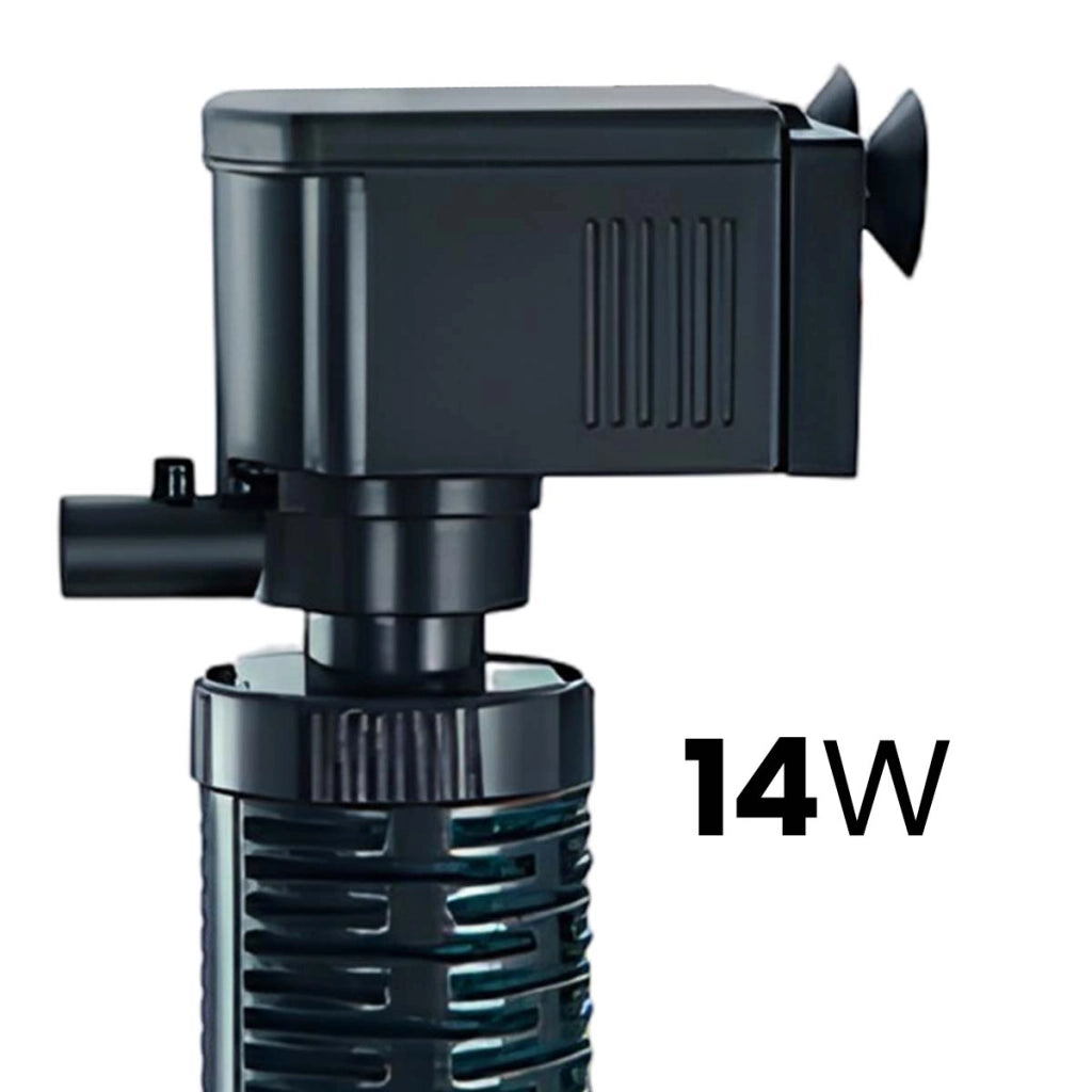 Pompa di filtraggio sommergibile 3 in 1 da 14 W per acquario, portata 1020 l/h Nero Avizar