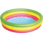 Trade Shop - Piscina Summer A 3 Anelli Color Arcobaleno Con Fondo Gonfiabile 102x25 Cm 51104 -