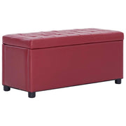 Panca/sgabello/contenitore ottomano 87 cm materiale sintetico rosso bordeaux 3002087