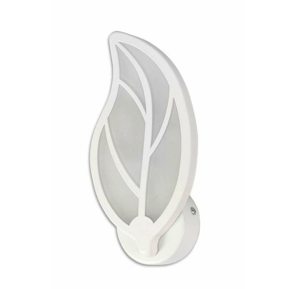 Trade Shop - Applique Foglia A Parete 7 Watt Lampada Abat Jour Luce Fredda Calda Naturale E32 -