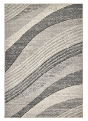 Tappeto FUNNY 87101 grigio cm.160x230 disegno intarsiato a onde moderno