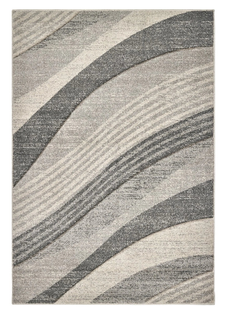 Tappeto FUNNY 87101 grigio cm.160x230 disegno intarsiato a onde moderno