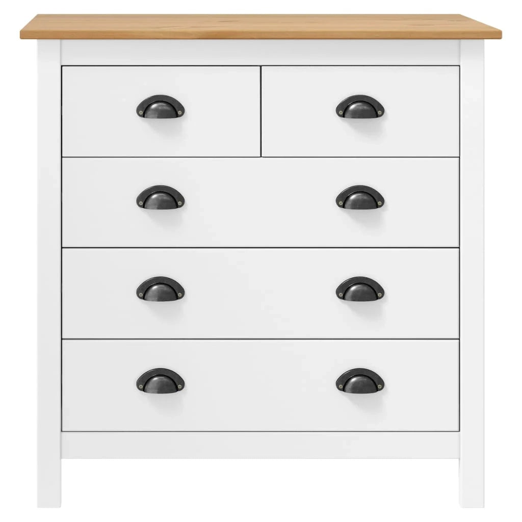 Buffet credenza cassettiera armadio mobile contenitore organizer per cucina soggiorno salotto Hill 79 x 40 x 80 cm legno massello di pino bianco 02_0035670