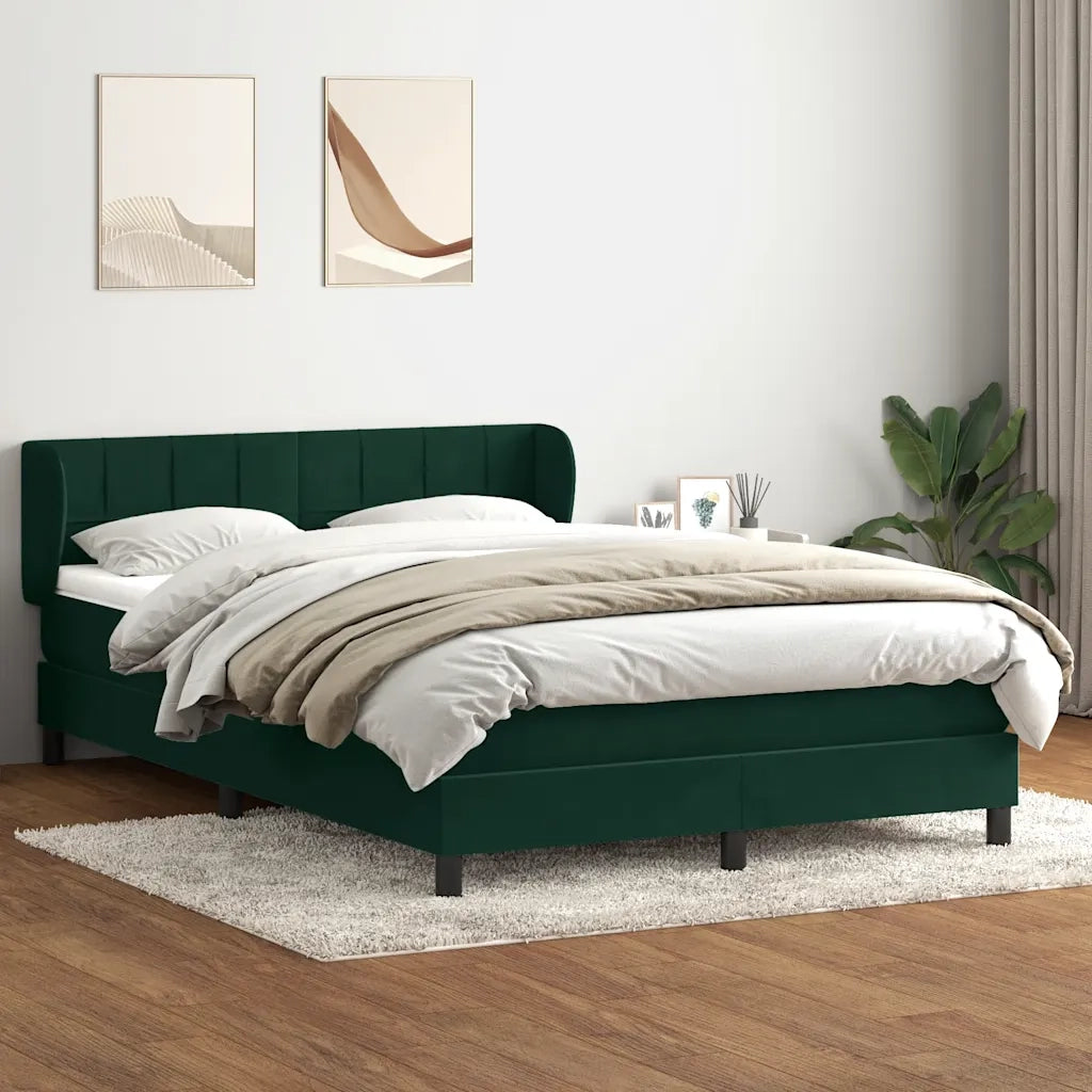 Giroletto a Molle con Materasso Verde Scuro 160x220 cm Velluto 3317574