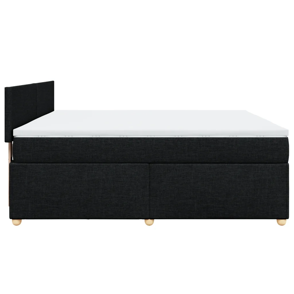 Giroletto a Molle con Materasso Nero 180x200 cm in Tessuto