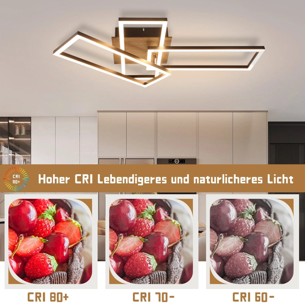 ZMH Lampada da Soffitto LED 3000K Nera Moderna Design 32W Luce Calda per Corridoio Camera da Letto Ufficio