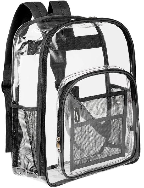 Borsa da Pavimento - Borsa trasparente, impermeabile in PVC per scuola, lavoro, viaggio e sport, nero