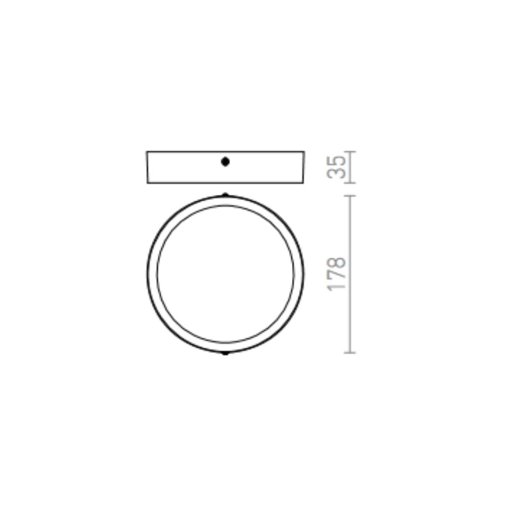 Plafoniera HUE R 17 da soffitto nichel opaco 230V LED 18W 3000K