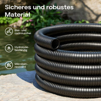Tubo per laghetti a spirale spiralato per aspirazione 5 m 50 mm (2") nero