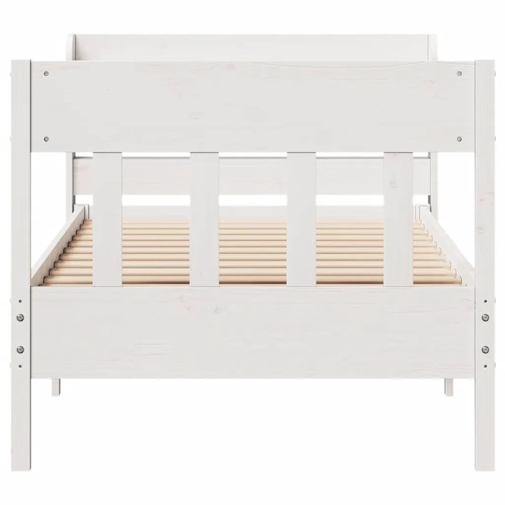 Letto senza Materasso Bianco 90x200 cm Legno Massello di Pino 3307015