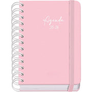 Agenda scolastico 2025-2026 - A6 (12x17 cm), Bilingue spagnolo e inglese, Copertina rigida con chiusura elastica, 4 strisce adesive