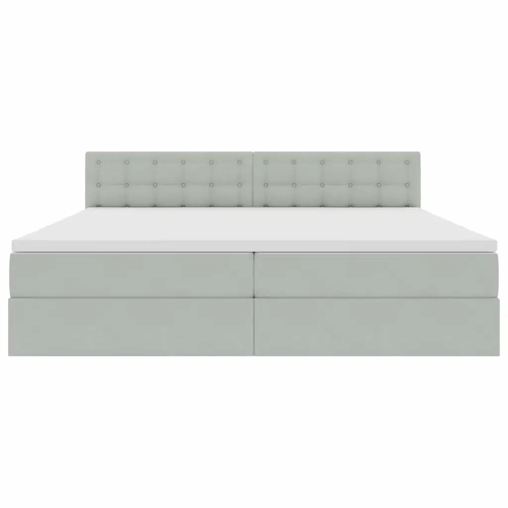 Letto con Contenitore Grigio chiaro 200 x 200 cm Velluto 3370899