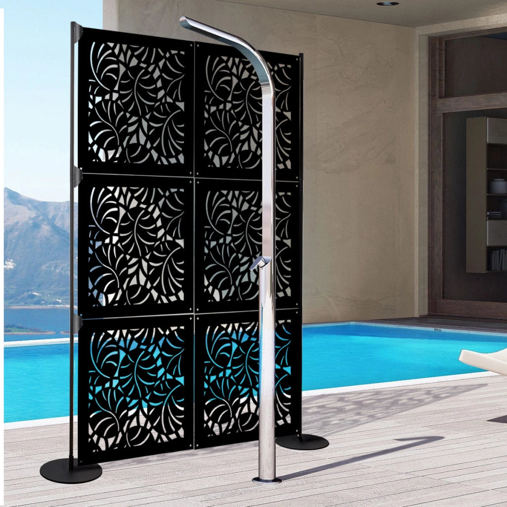 MANGROVIE - Pannello in PVC traforato - Parasole Colore: nero, Misura: 48x48 cm