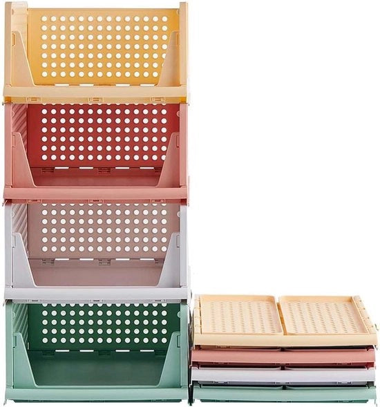 Organizzatore di abbigliamento a pile stivellabile - cassetti di stoccaggio per abbigliamento - contenitori di stoccaggio in plastica - contenitori di stoccaggio per la cucina - contenitori di stoccaggio per la doccia - dimensioni 43 x 33 x 72 cm