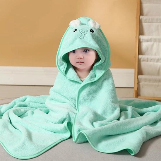 Asciugamano per bambini con cappuccio - 80 x 80 cm - Fleece Coral Asciugamano per bambini - Asciugamano per bambini con cappuccio - Adatto per bambini e neonati - Unisex - 0-5 anni