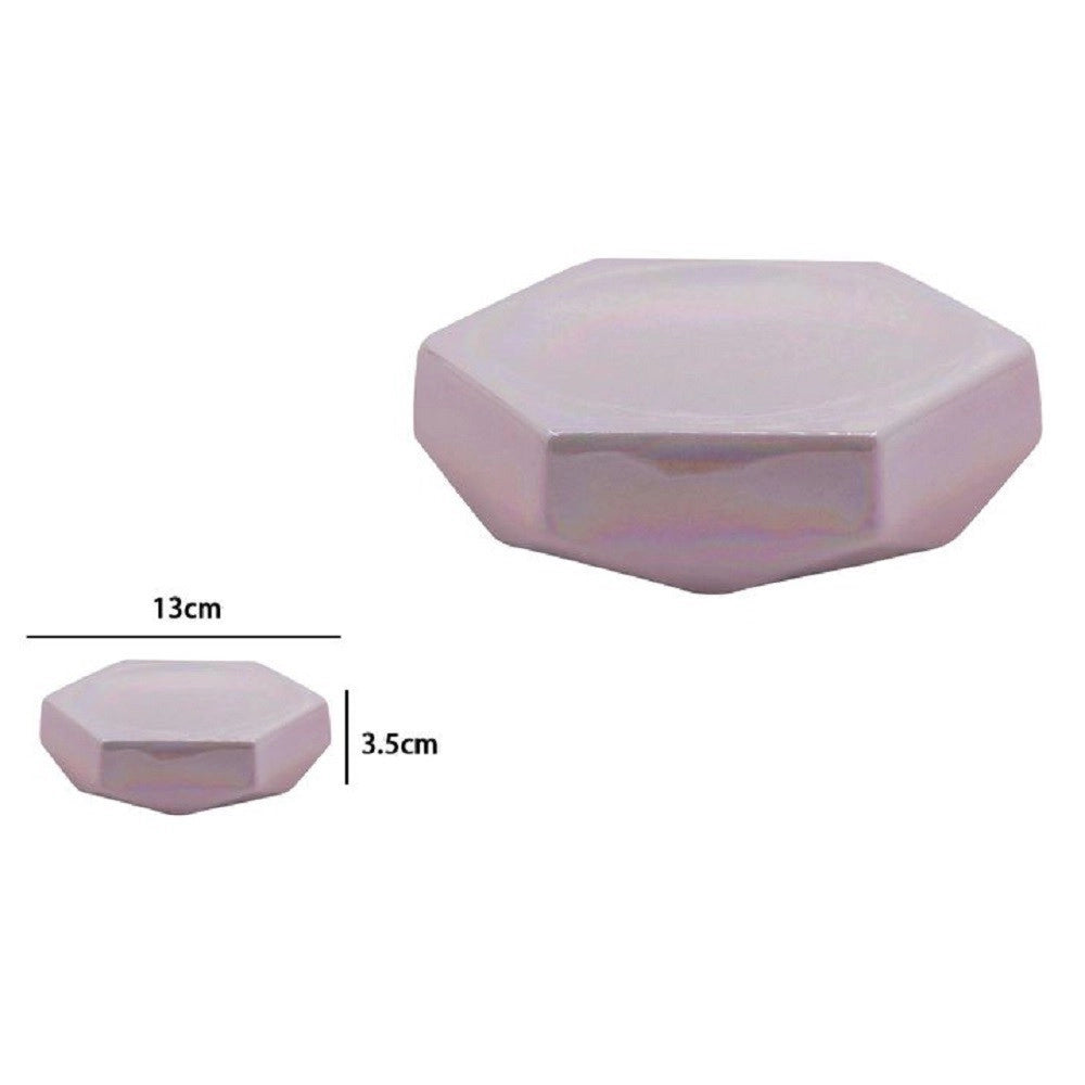 Trade Shop - Piattino Per Sapone Esagonale Effetto Visivo Portasaponetta Accessori Bagno 79941 -