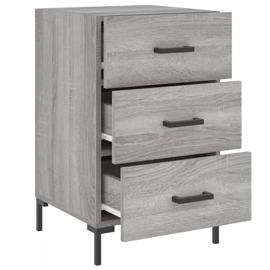 Comodino | Armadio da Notte | Mobiletto da notte Grigio Sonoma 40x40x66 cm in Legno Multistrato