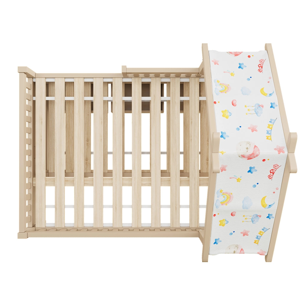 Letto a Soppalco con Cassetti e Sbarre ¨C MINIMAL ¨C Legno 140x200 Crema