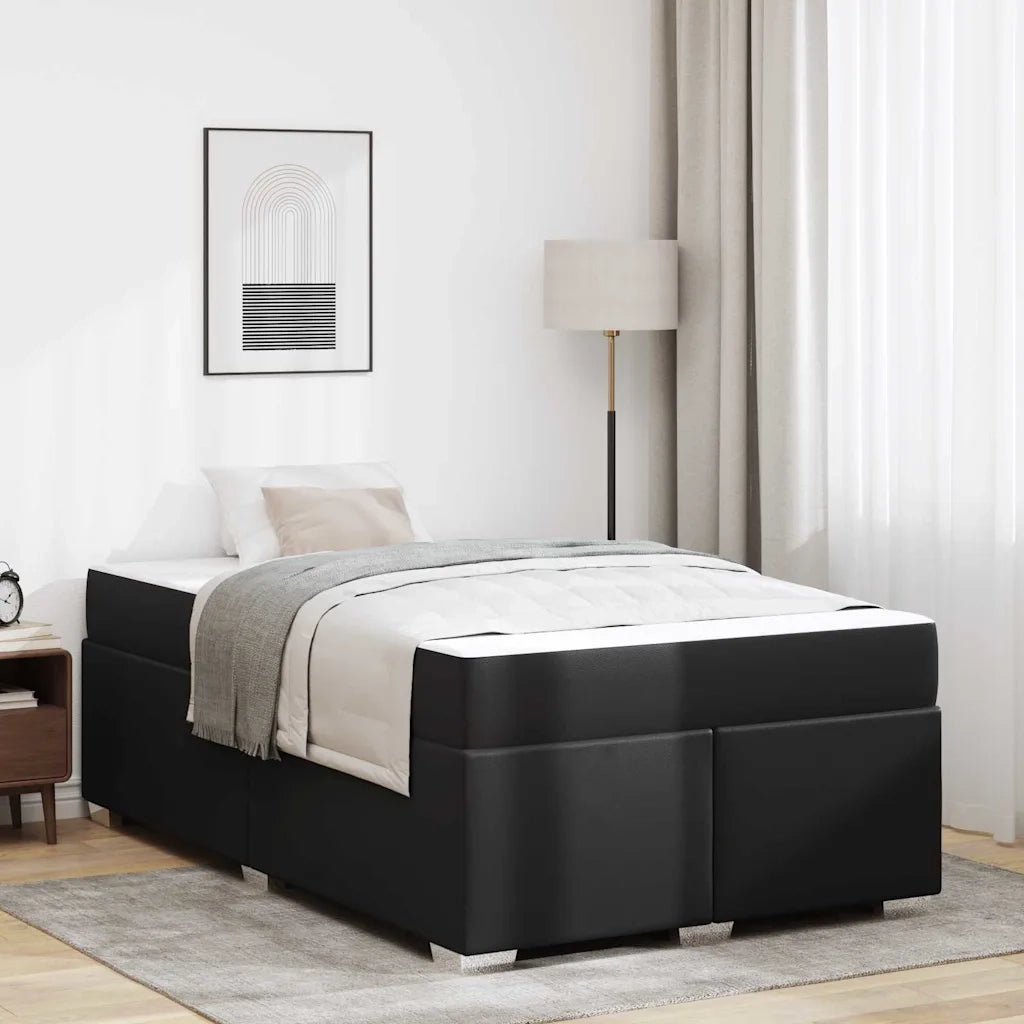 vidaXL Struttura del letto Nero 120 x 190 cm Pelle sintetica