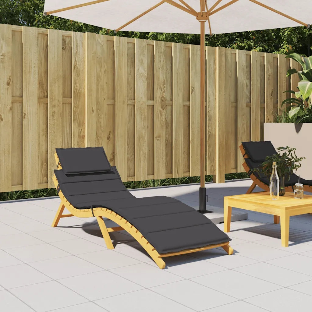 Cuscino per Lettino Nero 186x58x4 cm in Tessuto Oxford 314165
