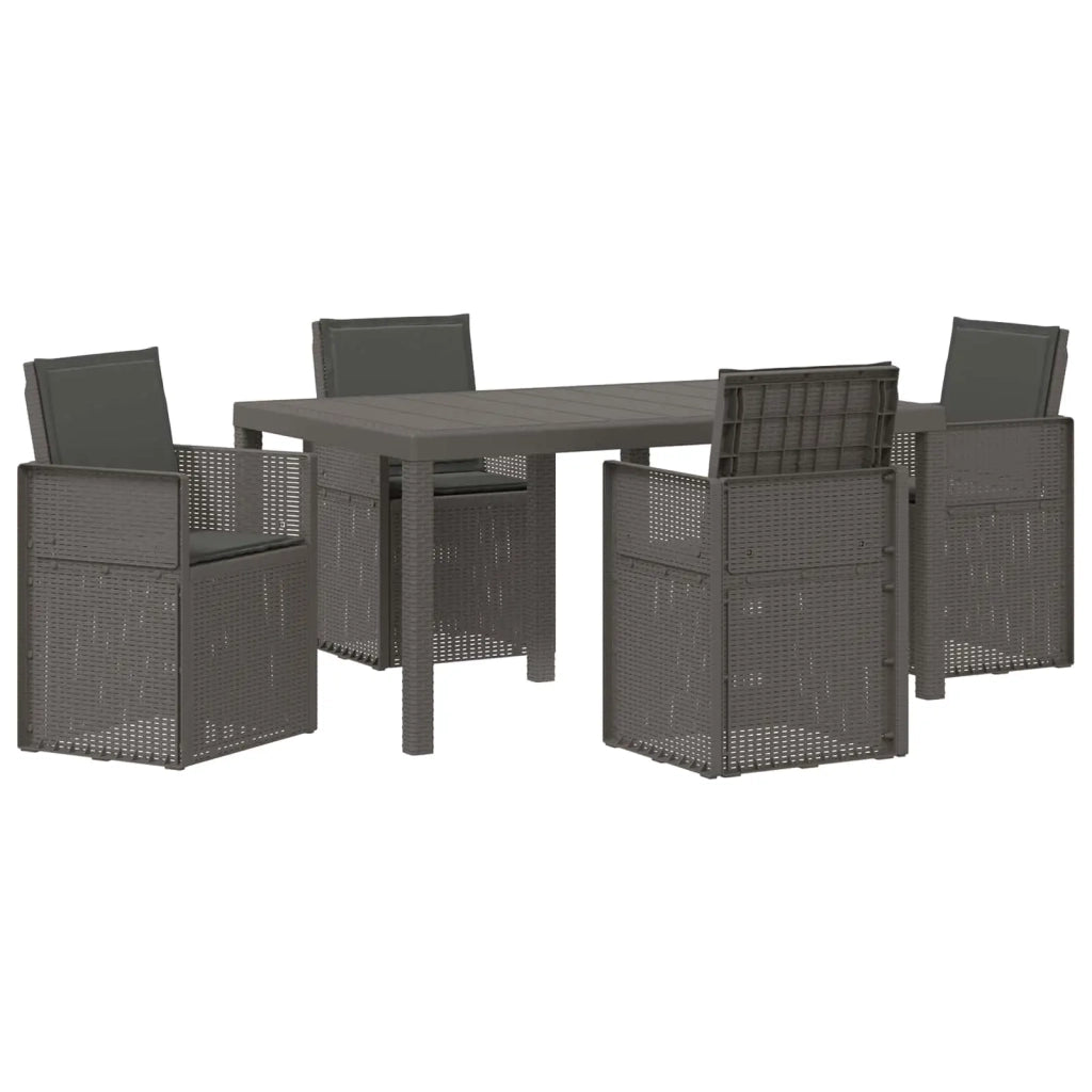Set da Pranzo per Giardino 5 pcs Grigio chiaro e Antracite PP 3430068