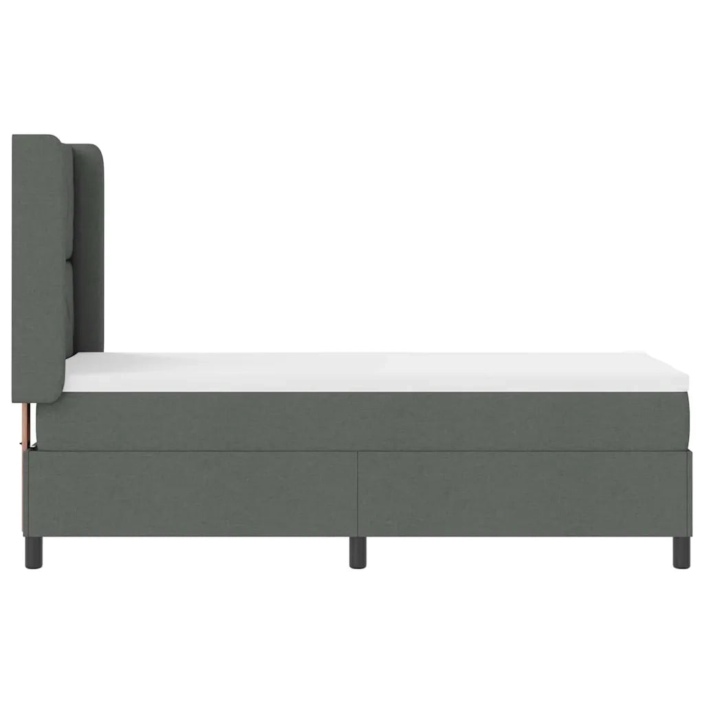 Letto a molle con cuscino Grigio scuro 190 x 90 cm Tessuto 3341680
