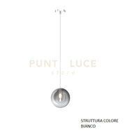 SOSPENSIONE BIANCO 1 LUCE VETRO FUME 1184BI-S1-FU