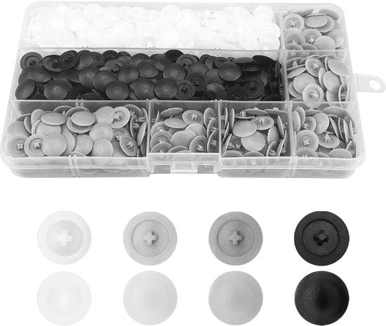 Doppi di chiusura a vite 900 pezzi - plastica - sfere - qualità arredamento - diametro 3 mm - adatti per uso domestico e esterno - doppi di chiusura a vite