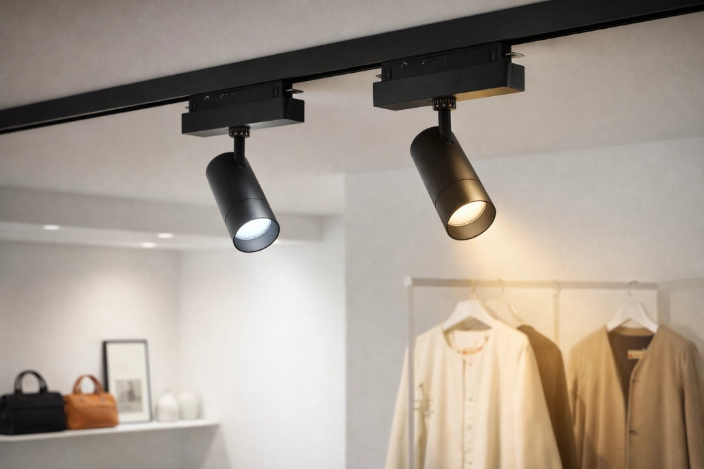 Faretto LED per Binario Magnetico 48V 10W 955lm CRI>90 Orientabile CCT Switch Luce Calda, Fredda, Naturale