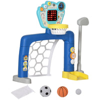 Rete da Calcio Canestro Basket Set Golf Gioco per Bambini Altezza Regolabile 60,4-68 cm