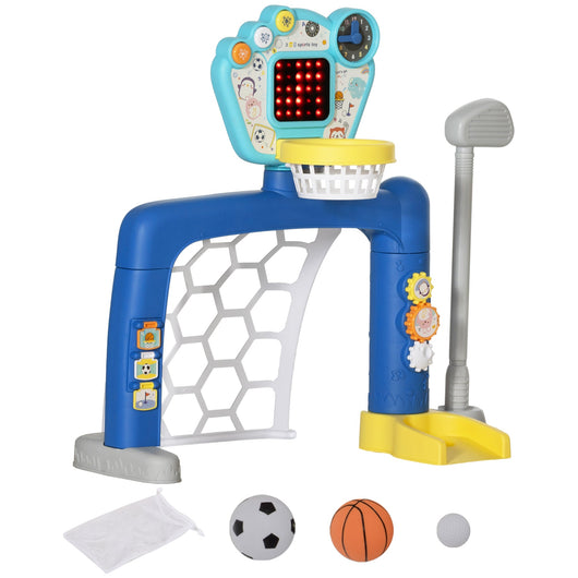 Rete da Calcio Canestro Basket Set Golf Gioco per Bambini Altezza Regolabile 60,4-68 cm