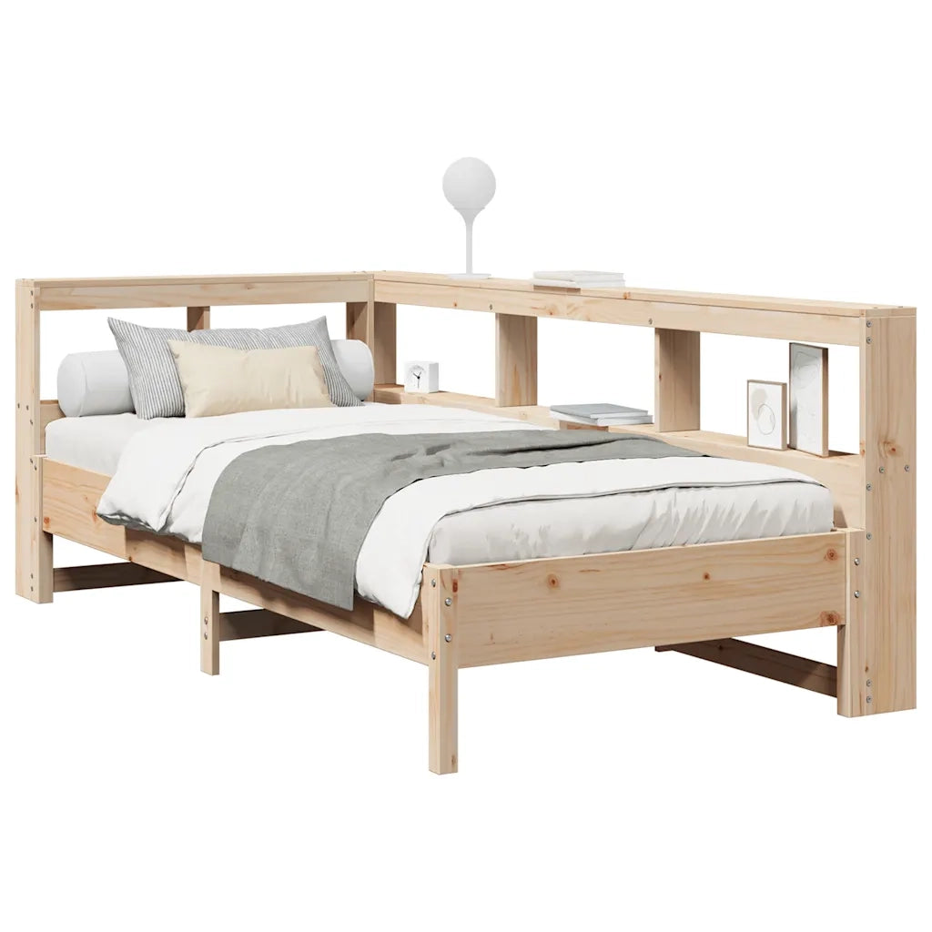 Giroletto con Libreria senza Materasso-Struttura Letto con contenitore 75x190 cm in Legno Pino 212127