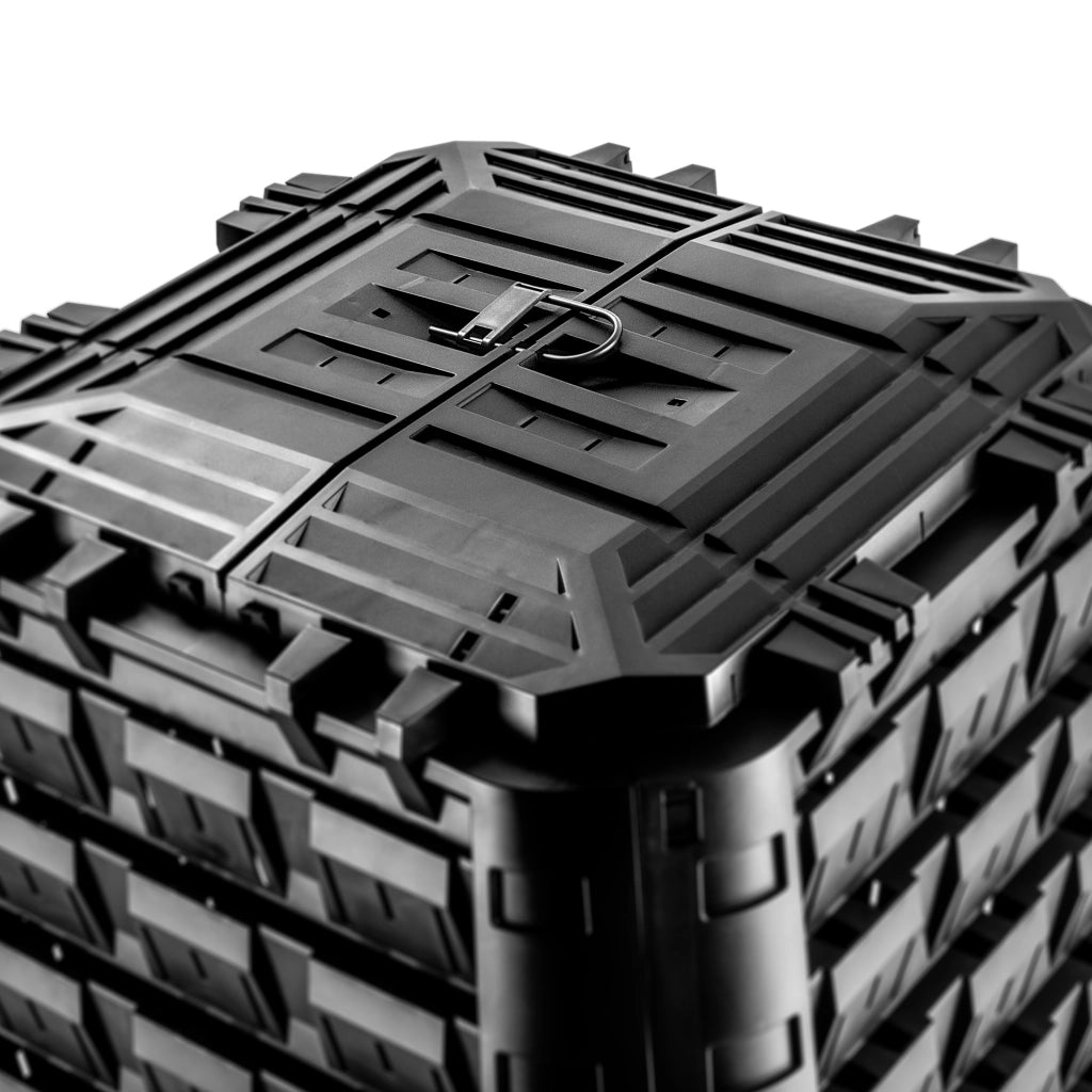Compostiera da giardino KADAX 750L, grande, modulare, resistente al gelo, per fertilizzare tutto l'anno.