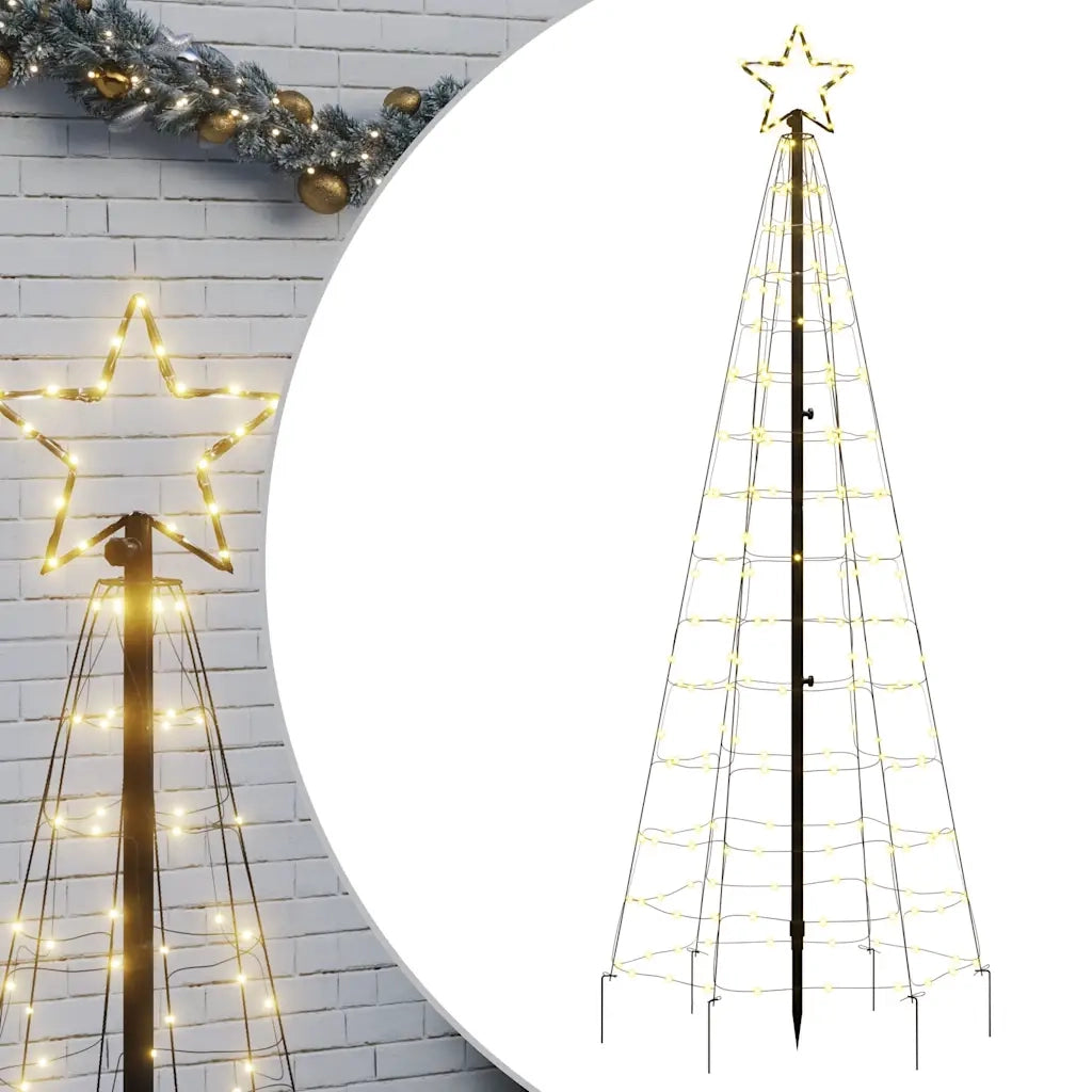 Albero di Natale a LED con Punte 220 LED Bianco Caldo 180 cm 358100