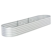 Fioriera rialzata per piante e fiori giardino 320 x 80 x 44 cm acciaio zincato argento 02_0001045