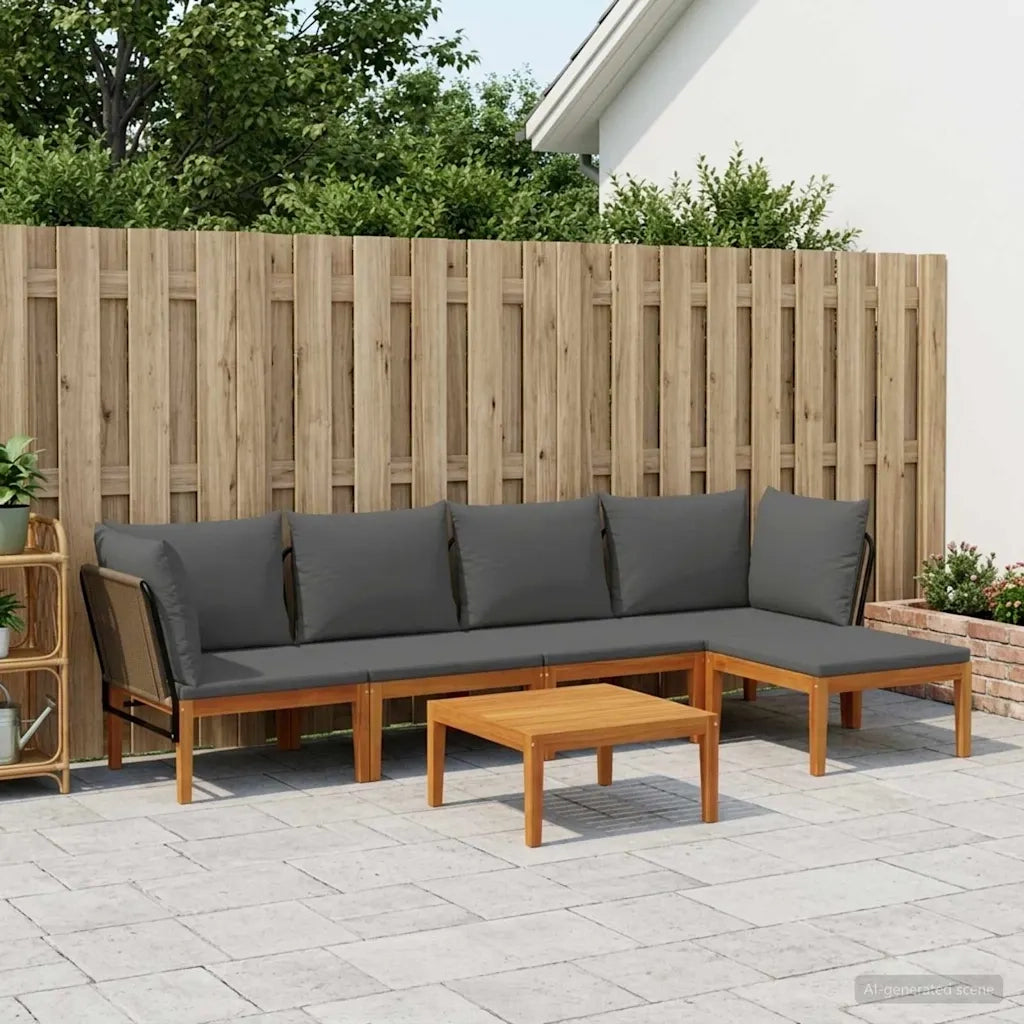 6 pcs Legno massiccio di acacia e corda Naturale 3407738
