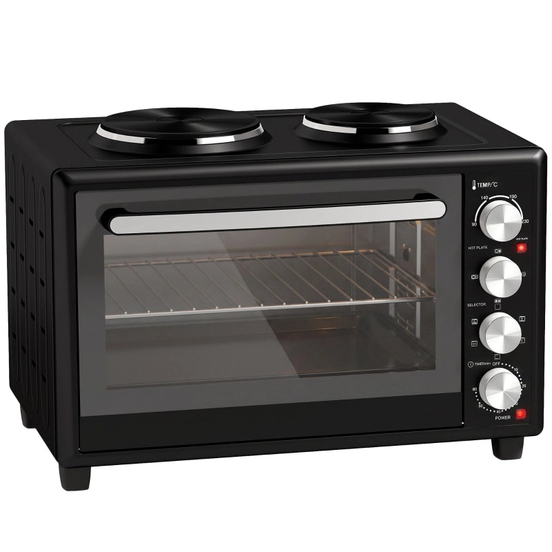 Mini Forno Elettrico da Tavolo 36L con 2 Piastre, Ventilato, 90–230 °C